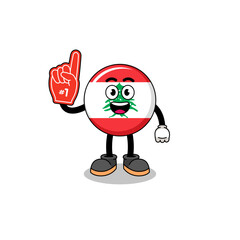 Cartoon mascot of lebanon flag number 1 fans
