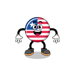 liberia flag cartoon with surprised gesture