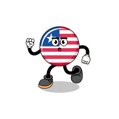 Fototapeta premium running liberia flag mascot illustration