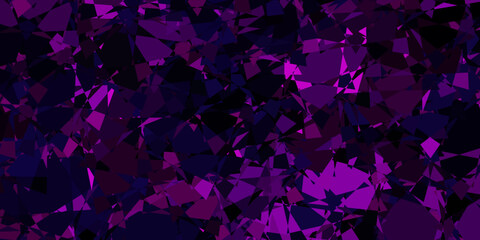 Dark Pink vector background with triangles.