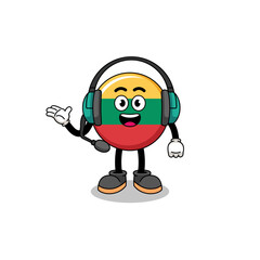 Fototapeta premium Mascot Illustration of lithuania flag as a customer services