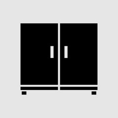 Cabinet flat vector icon. Glyph style sign on white background..eps