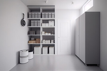 Storage Room often features a neutral color palette, Minimalist Storage Room