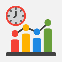 Efficiency time icon in flat style, use for website mobile app presentation
