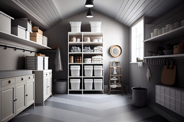 Storage Room often features a neutral color palette, Minimalist Storage Room