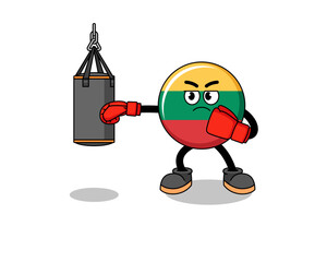 Illustration of lithuania flag boxer