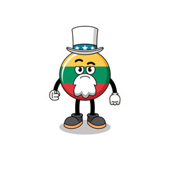 Fototapeta premium Illustration of lithuania flag cartoon with i want you gesture