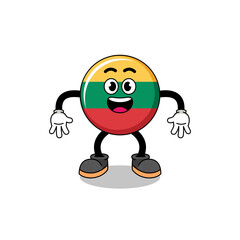 lithuania flag cartoon with surprised gesture