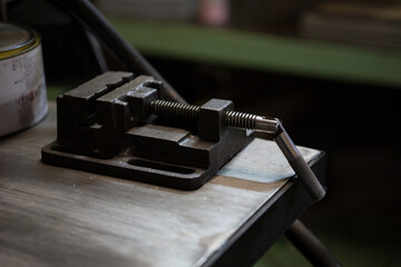 Part machining with drilling machine