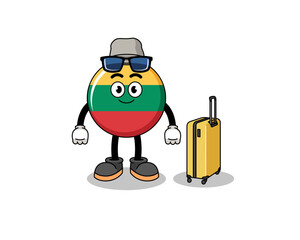 lithuania flag mascot doing vacation