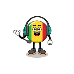 Mascot Illustration of mali flag as a customer services