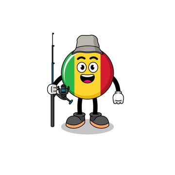 recommend clip art: Mascot Illustration of mali flag fisherman