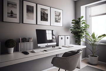 Fototapeta premium Modern Office design often features a neutral color