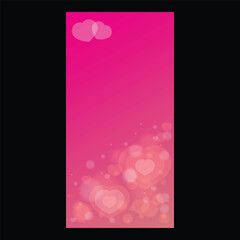 Heart bokeh blurred vertical banner design