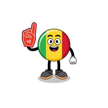 recommend clip art: Cartoon mascot of mali flag number 1 fans