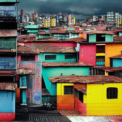 Hillside Favela Abstract - Generative Ai