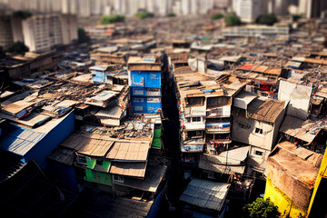 Aerial View of Slums - Generative Ai