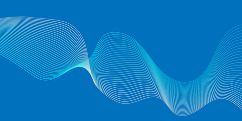 Abstract blue paper wave background and abstract gradiant and blue wave curve lines banner background design. Vector illustration. Modern template abstract design flowing particles wave.