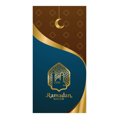 Ramadan kareem vertical banner vector