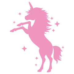 Pretty unicorn silhouette vector cartoon illustration
