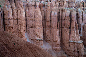Texture of Eroding Wall Of Hoodoos In Bryce Canyon