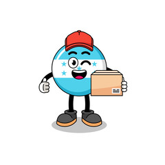 Fototapeta premium honduras flag mascot cartoon as an courier