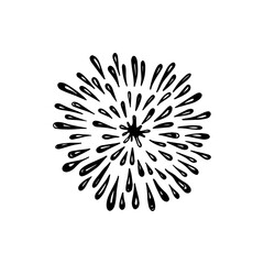 Fototapeta premium firework, starburst hand drawn, vector illustration.