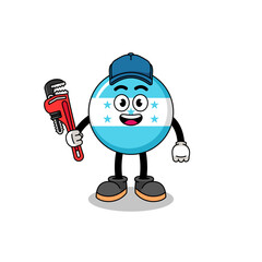 Obraz premium honduras flag illustration cartoon as a plumber