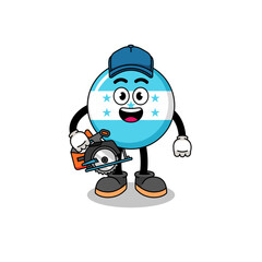 Cartoon Illustration of honduras flag as a woodworker