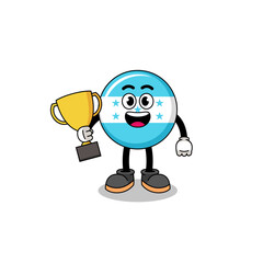 Cartoon mascot of honduras flag holding a trophy