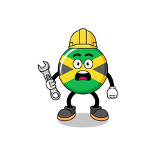 Obraz premium Character Illustration of jamaica flag with 404 error