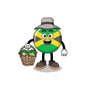 recommend clip art: Character Illustration of jamaica flag as a herbalist