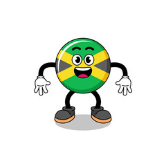 jamaica flag cartoon with surprised gesture