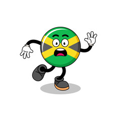 slipping jamaica flag mascot illustration