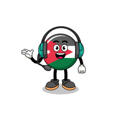 Mascot Illustration of jordan flag as a customer services