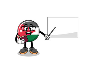 Fototapeta premium Mascot cartoon of jordan flag teacher