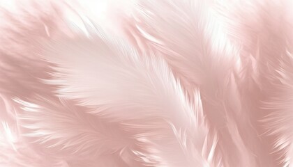 Beautiful abstract soft pink feathers on white background, pink background, feather background, banner. AI image