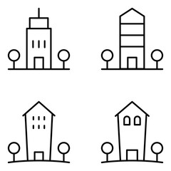 Buildings Vector Line Icons