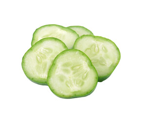 Cucumber slices on transparent png