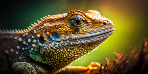 Fototapeta premium Hungry Lizard, Animal Portrait, Generative AI