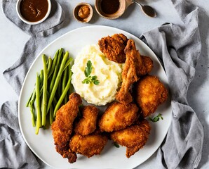 fried chicken wings with sauce and cheese on white plate
