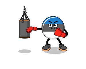 Illustration of estonia flag boxer