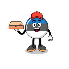 estonia flag illustration as a pizza deliveryman