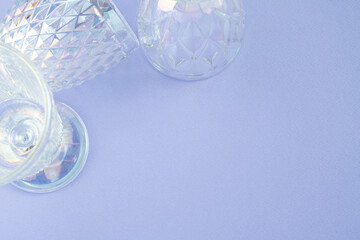 오팔 와인잔 배경과 카피공간