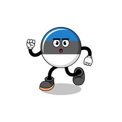 Fototapeta premium running estonia flag mascot illustration
