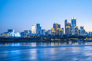 Fototapeta premium Night view of Jiangbeizui CBD in Chongqing, China
