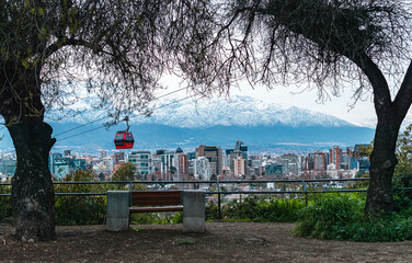 viewpoint in Santiago, Chile at San Cristobal Hills
