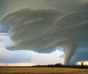 tornado clouds over the island of the state of the new zealand