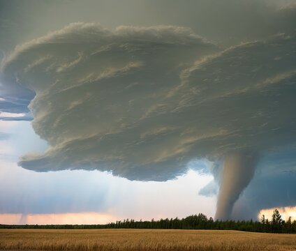 tornado clouds over the island of the state of the new zealand