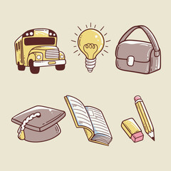 Doodle 5Handrawn Doodle Icon With School Theme